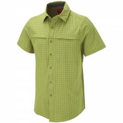 CMS404    NosiLife Short-Sleeved Check Shirt  - Colour Bright Lime